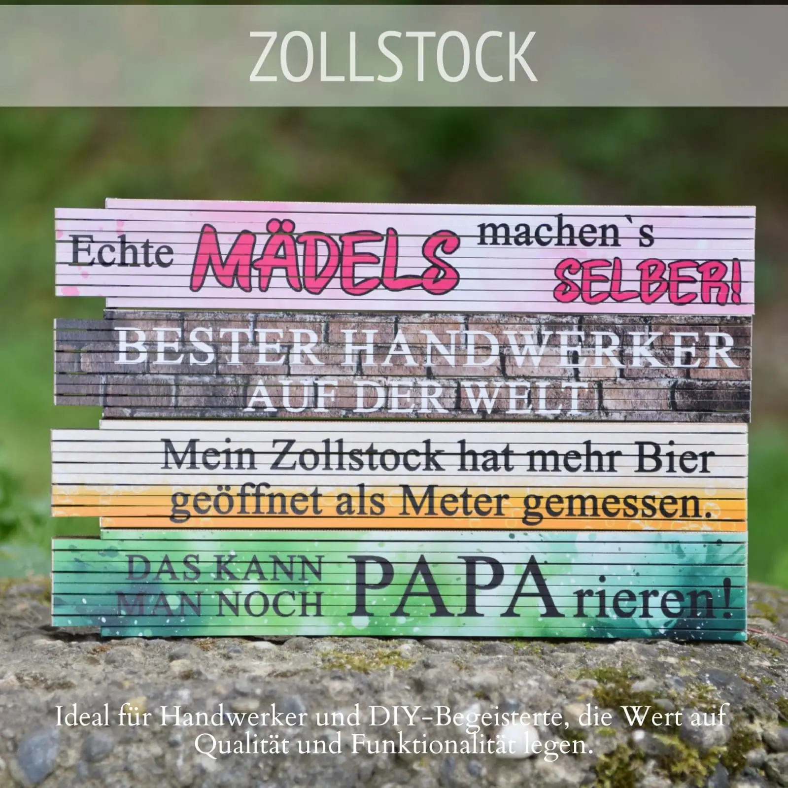 Zollstock Buchenholz 2m – Gestaltungsbeispiele Übersicht