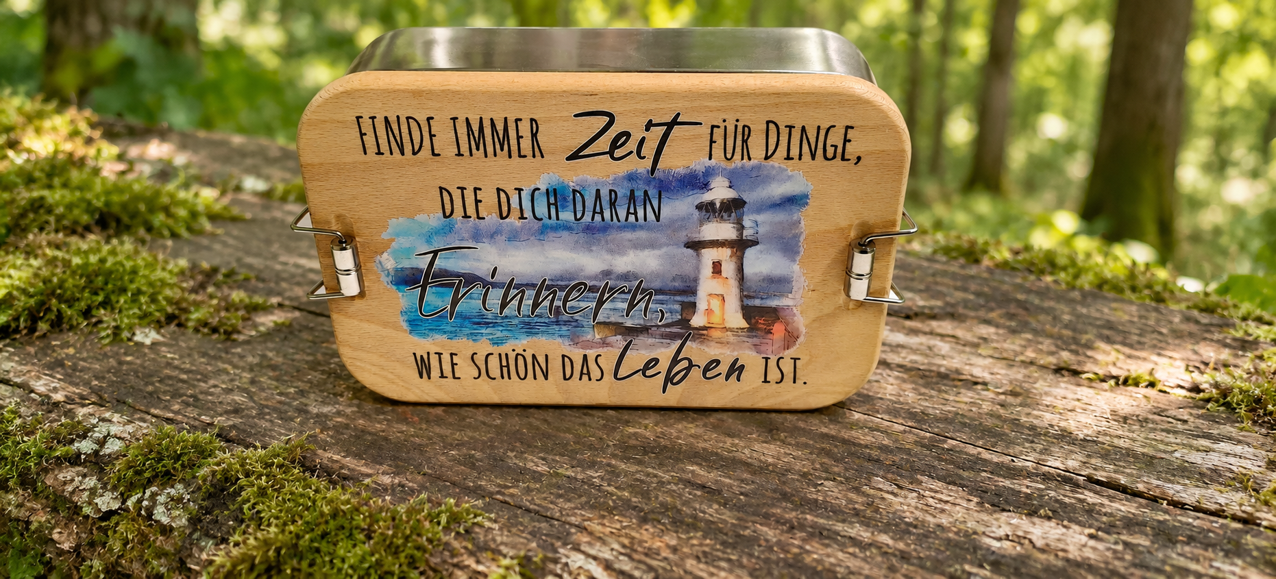 Lunchbox mit Farbdruck – Leuchtturm