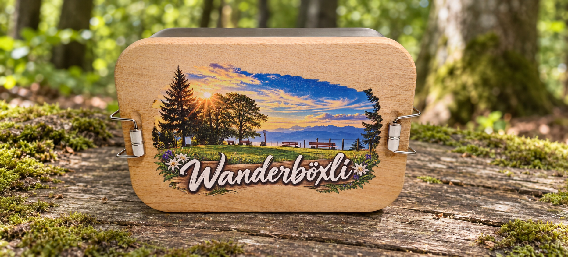 Lunchbox mit Farbdruck – Wanderböxli